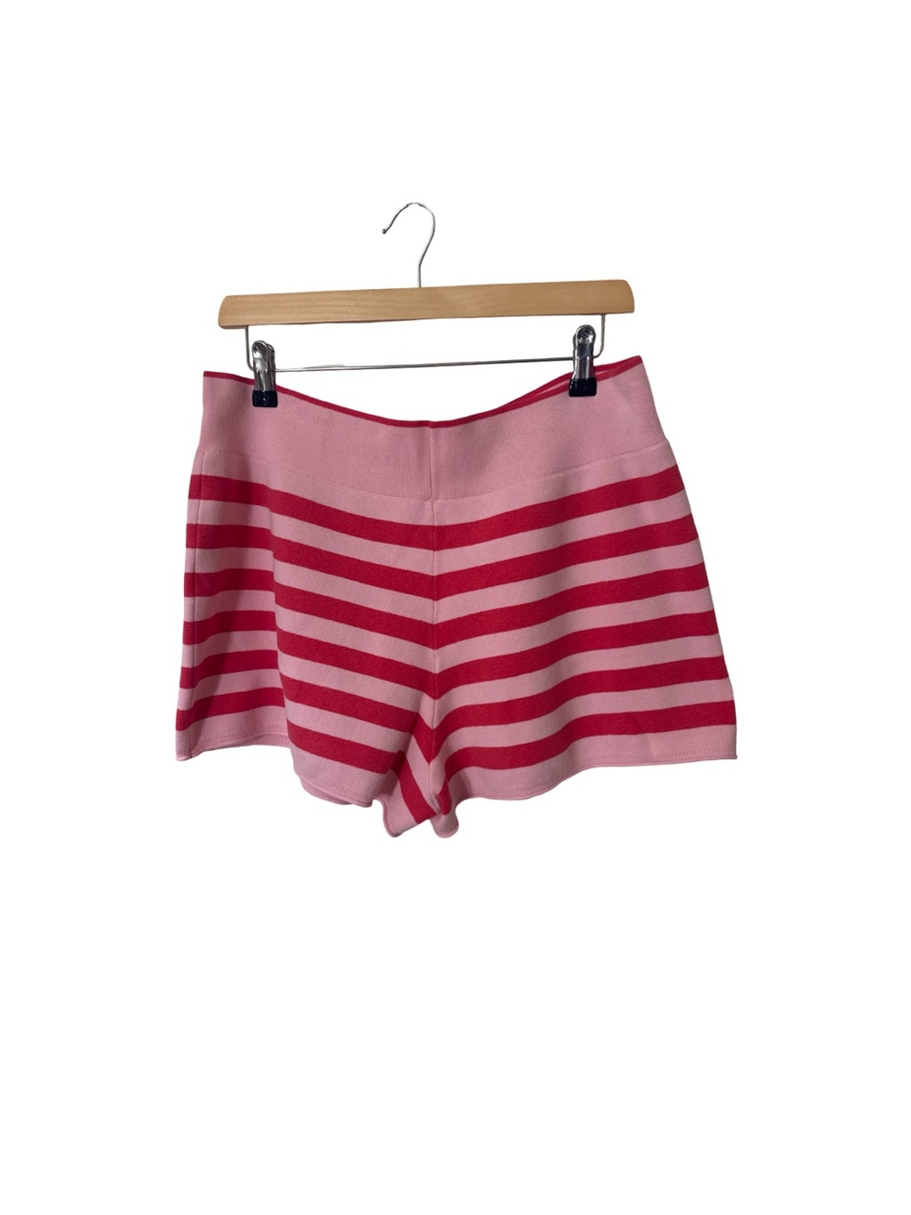 NWOT ANTHROPOLOGIE Daily Practice Pink Striped Women's Knit Shorts Size XL